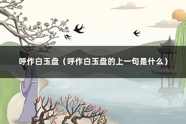 呼作白玉盘(呼作白玉盘的上一句是什么)