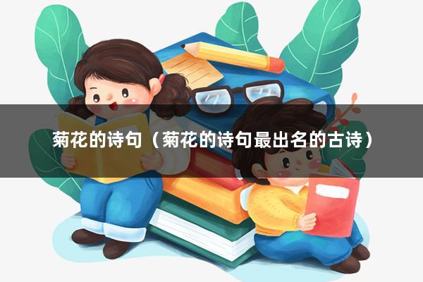 菊花的诗句(菊花的诗句最出名的古诗)