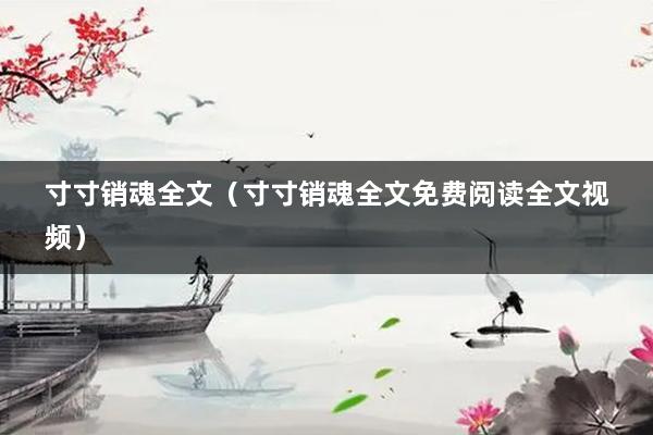 寸寸销魂全文(寸寸销魂全文免费阅读全文视频)