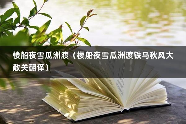 楼船夜雪瓜洲渡（楼船夜雪瓜洲渡铁马秋风大散关翻译）