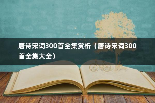 唐诗宋词300首全集赏析（唐诗宋词300首全集大全）