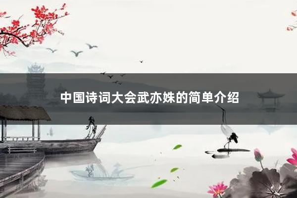 中国诗词大会武亦姝的简单介绍