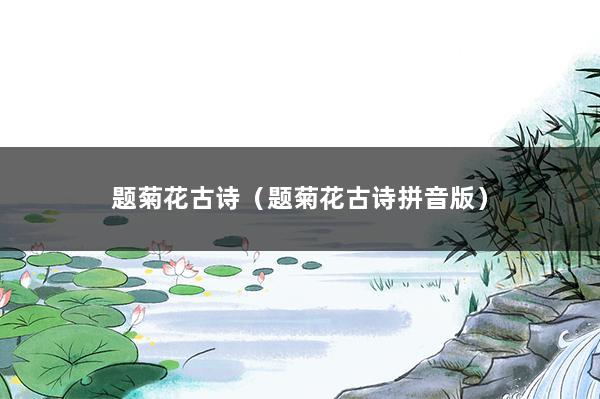 题菊花古诗（题菊花古诗拼音版）