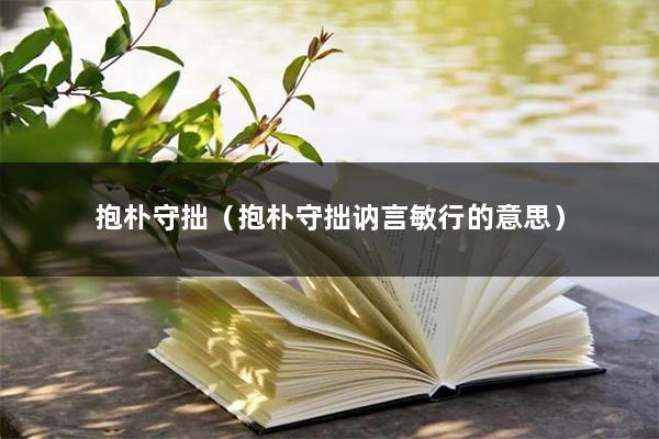 抱朴守拙（抱朴守拙讷言敏行的意思）